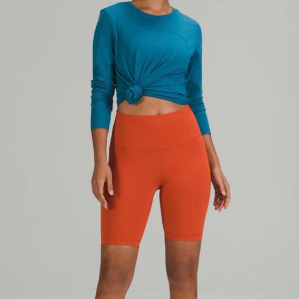 lululemon athletica Orange Athletic Bike Shorts